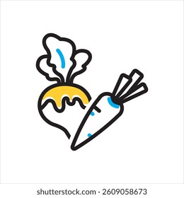 Vector multi color icon for roots