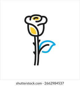 Vector multi color icon for rose