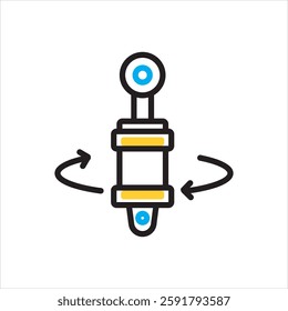 Vector multi color icon for rotatory actuator