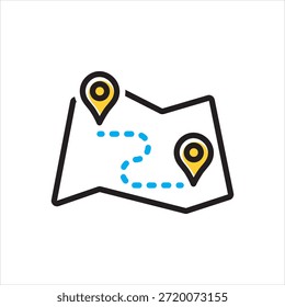 Icono multicolor del Vector para la ruta