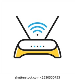 Vector multi color icon for router