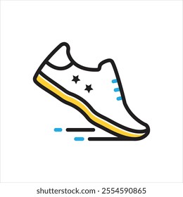 Vector multi color icon for running shoe