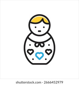 Vector icono multicolor para ruso