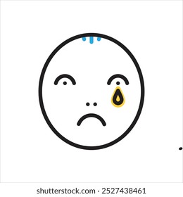 Vektor mehrfarbiges Symbol für traurig