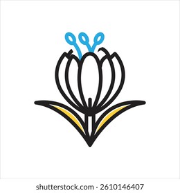 Vector multi color icon for saffron
