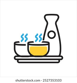 Vector multi color icon for sake