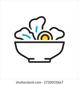 Ícone de vetor de várias cores para salada
