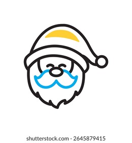 Ícone de vetor de várias cores para santa claus