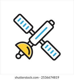 Vector icono multicolor para satélite