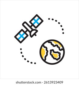 Vector multi color icon for satellite