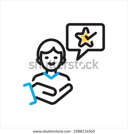 Vector multi color icon for satisfy customer