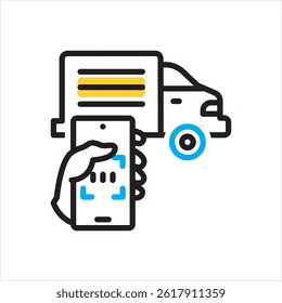 Vector multi color icon for scan
