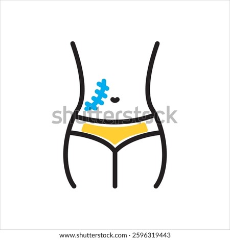 Vector multi color icon for scarring
