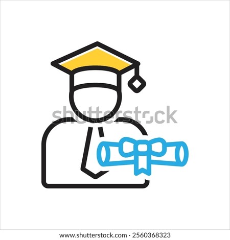 Vector multi color icon for scholarship