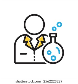 Vector multi color icon for scientist