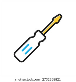 Vector multi color icon for screwdriver