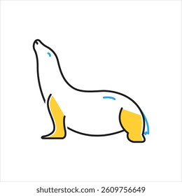 Vector multi color icon for sea lion