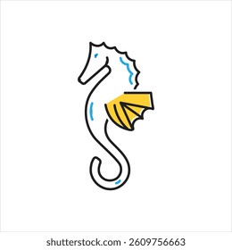 Vector multi color icon for seahorse