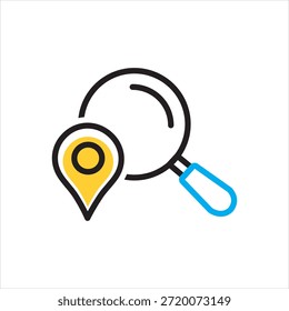 Icono multicolor del Vector para la ubicación de búsqueda