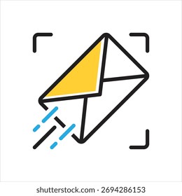 Icono multicolor del Vector para enviar