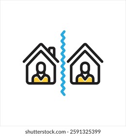 Vector multi color icon for separate