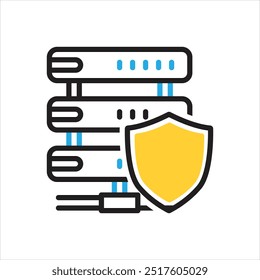 Vector multi color icon for sever shield