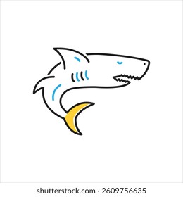 Vector multi color icon for shark
