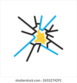 Icono multicolor del Vector para la rotura
