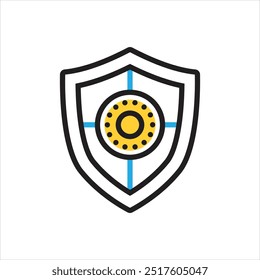 Vector multi color icon for shield