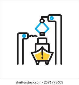 Vector multi color icon for ship building