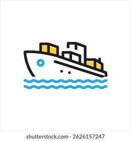 Icono multicolor del Vector para la nave