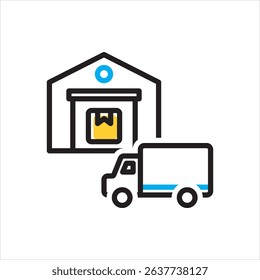 Vector multi color icon for shipping center