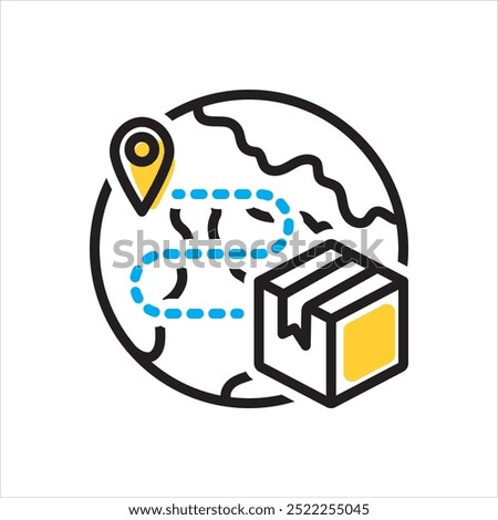 Vector multi color icon for shipping