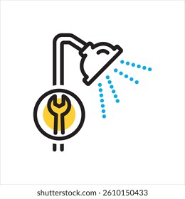 Vector multi color icon for shower repair