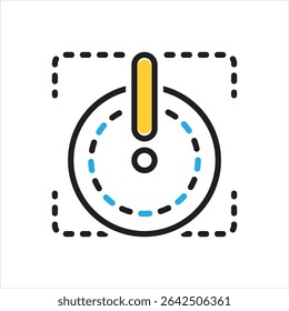 Ícone de vetor com várias cores para desligar