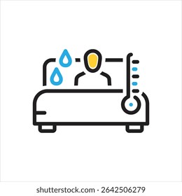 Vector multi color icon for sick