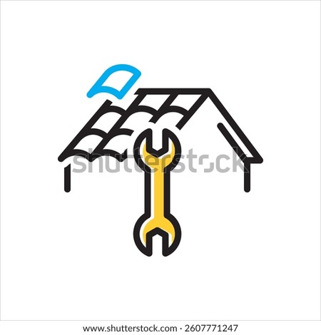 Vector multi color icon for siding repair