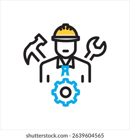 Vector multi color icon for skilled builder