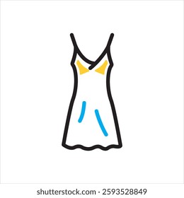 Vector multi color icon for slip dress
