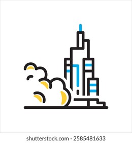 Vector multi color icon for smog