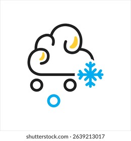 Vector multi color icon for snow effect