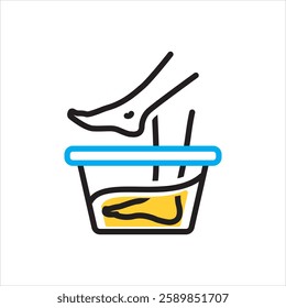 Vector multi color icon for soak feet