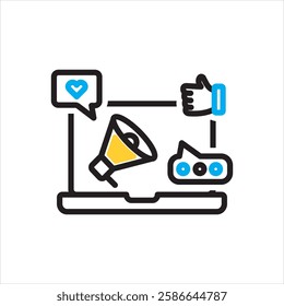 Vector multi color icon for social media marketing