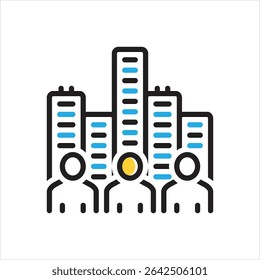 Vector icono multicolor para la sociedad