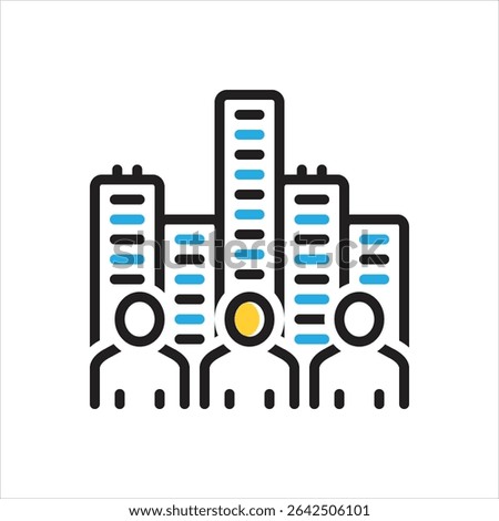 Vector multi color icon for society