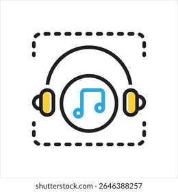 Ícone de vetor de várias cores para a música