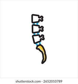 Vector multi color icon for spinal stenosis