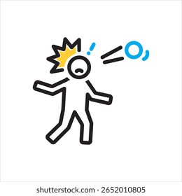 Vector multi color icon for sport injury