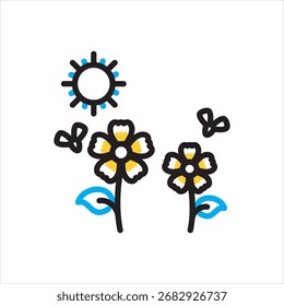 Ícone de vetor com várias cores para mola