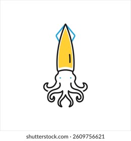 Vector multi color icon for squid